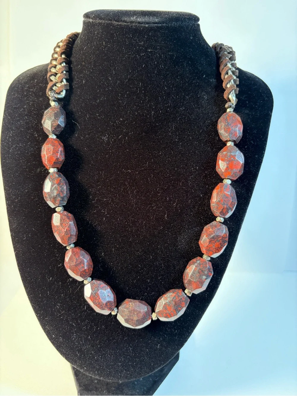 J. Jill Faceted Red Bead Necklace with Accent Chain